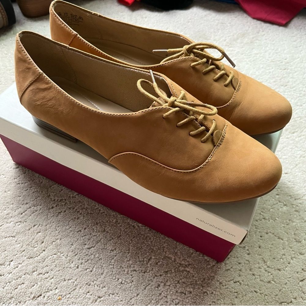 Naturalizer Leal Tan Leather Oxford Lace-Up Shoes 9.5M